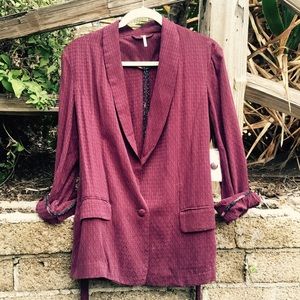 Free People Wine Blazer burgundy